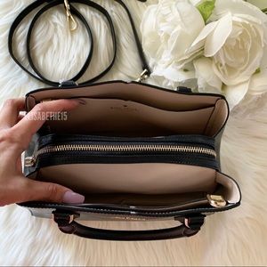 tippy small triple compartment satchel black